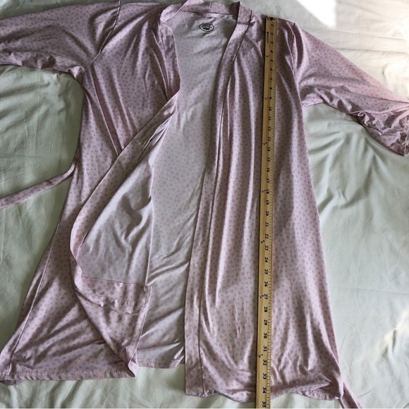 Laura Ashley Pink Heart Print Robe Size Large - Picture 5 of 8